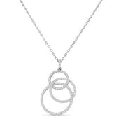 18K White Gold Interlocking Diamond Necklace